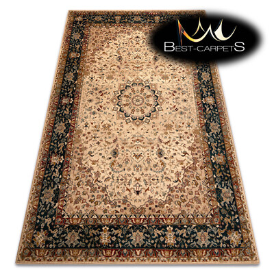 Orientalische NATÜRLICHE WOLLTEPPICHE ''''OMEGA'''' ADAGIO Rosette Vintage Smaragd beste Qualität