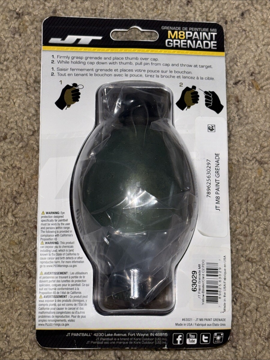 Grenade De Peinture JT M8 – Idéale Pour Parties De Paintball, Neuve Sous Blister