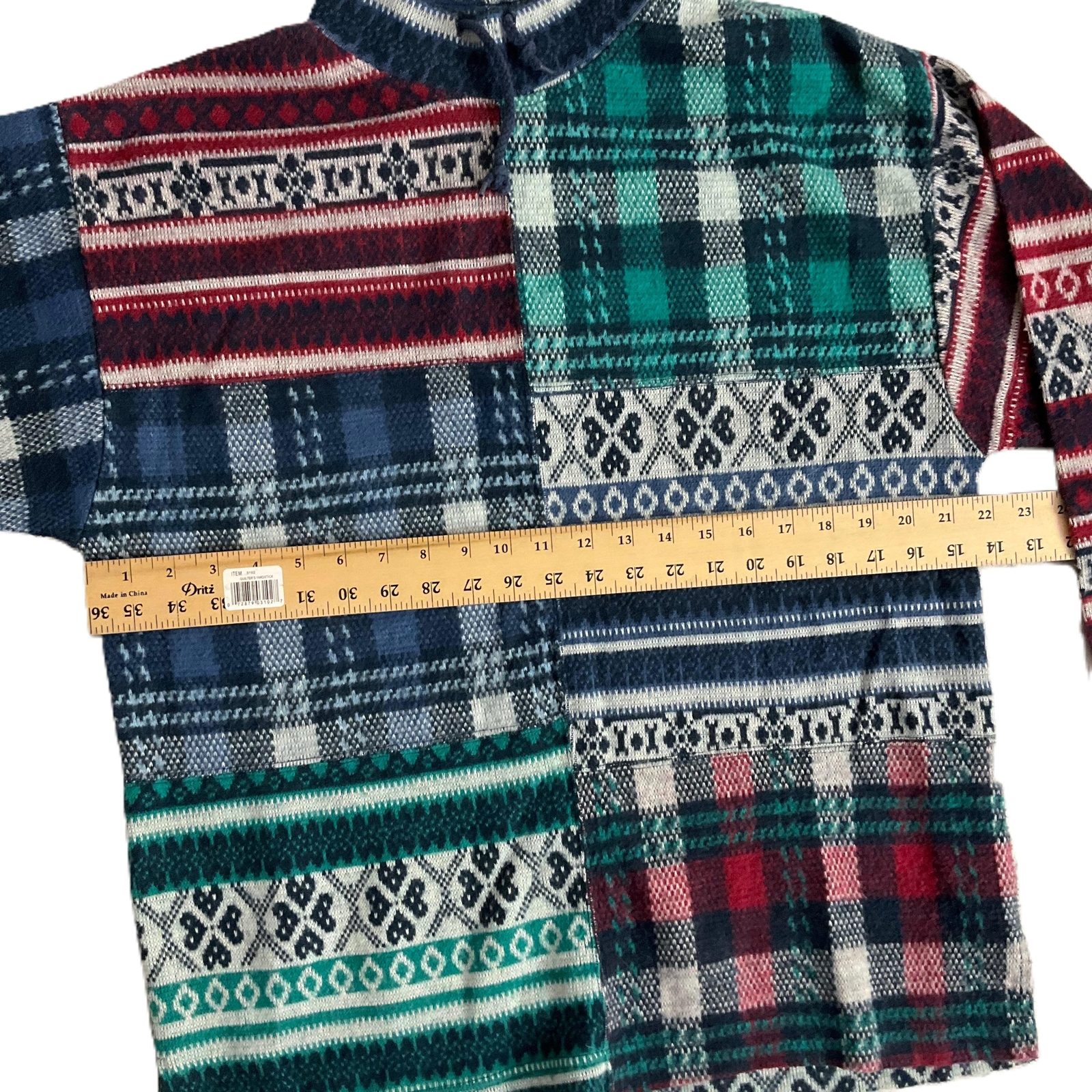 Brandon Patchwork Lightweight Sweater Long Sleeve… - image 3