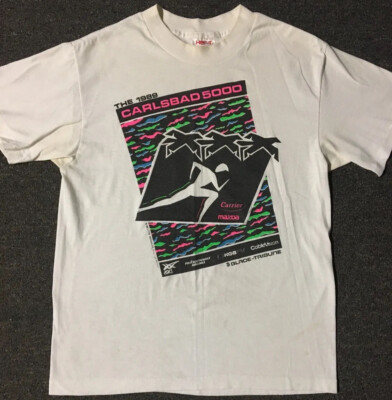 Vtg 80s Carlsbad 5000 Faded Distress Marathon Shirt S Surf Vaporwave ...
