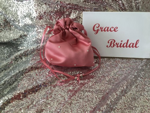 ROSE PINK DUCHESS SATIN DOLLY BAG WEDDING PROM MAID. FLOWER GIRL*UK MADE/SELLER8 - Picture 4 of 15