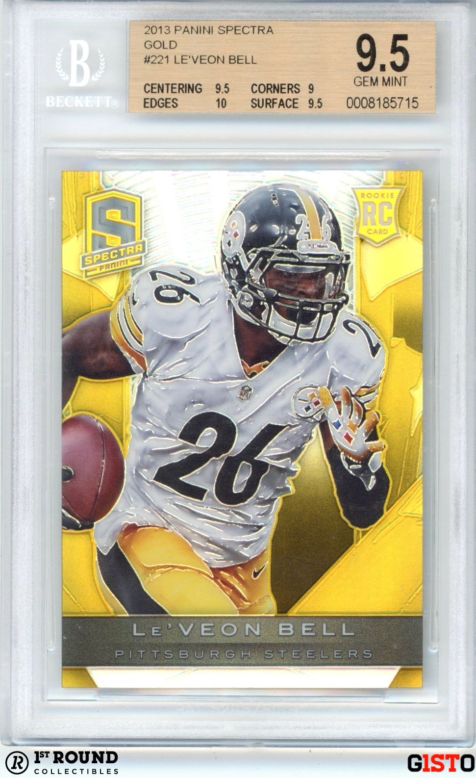 Le'Veon Bell Panini Spectra #221 Autograph-Jersey-Spectra Gold