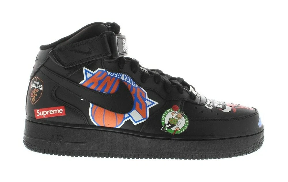 Taille 12,5   Nike Air Force 1 Mid Supreme NBA noir AQ8017 001 LIVRAISON LE JOUR MÊME