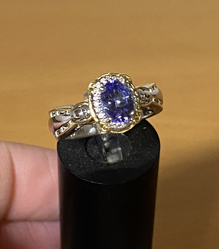 Gems en Vogue Sterling & Gold Embraced 0.94ctw Tanzan… Gem