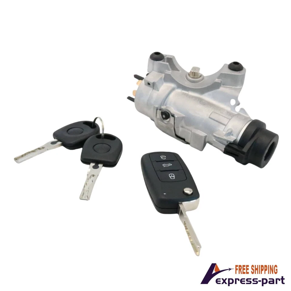 For Audi 98-09 A4 Quattro Ignition Lock Cylinder Assembly With Key Shells - Image 3 of 4