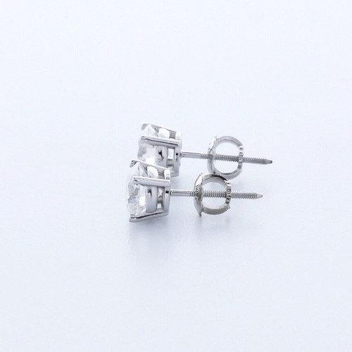 PENDIENTES CLÁSICOS CONJUNTO DE PUNTAS ORO 14K BRILLANTES REDONDOS H/SI2 DIAMANTES NATURALES DE 1,9 QUILATES - Imagen 4 de 12