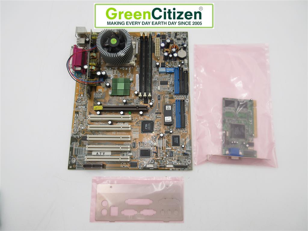 Lot Carte Mère ASUS A7V + Duron 800 + 3x256 Mo SDRAM - Socket A - Occasion
