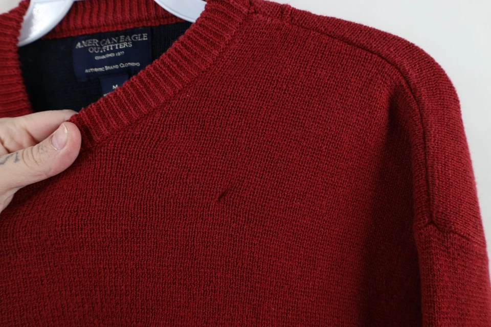 Suéter Tejido De Colección Años 90 Y2K American Eagle Outfitters Para Hombres M Rayas Color Bloque Foto 4 de 4