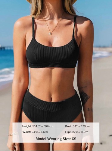 CUPSHE Bikini Set for Women Two Piece Swimsuits High Waisted Adjustable XL - Picture 4 of 9