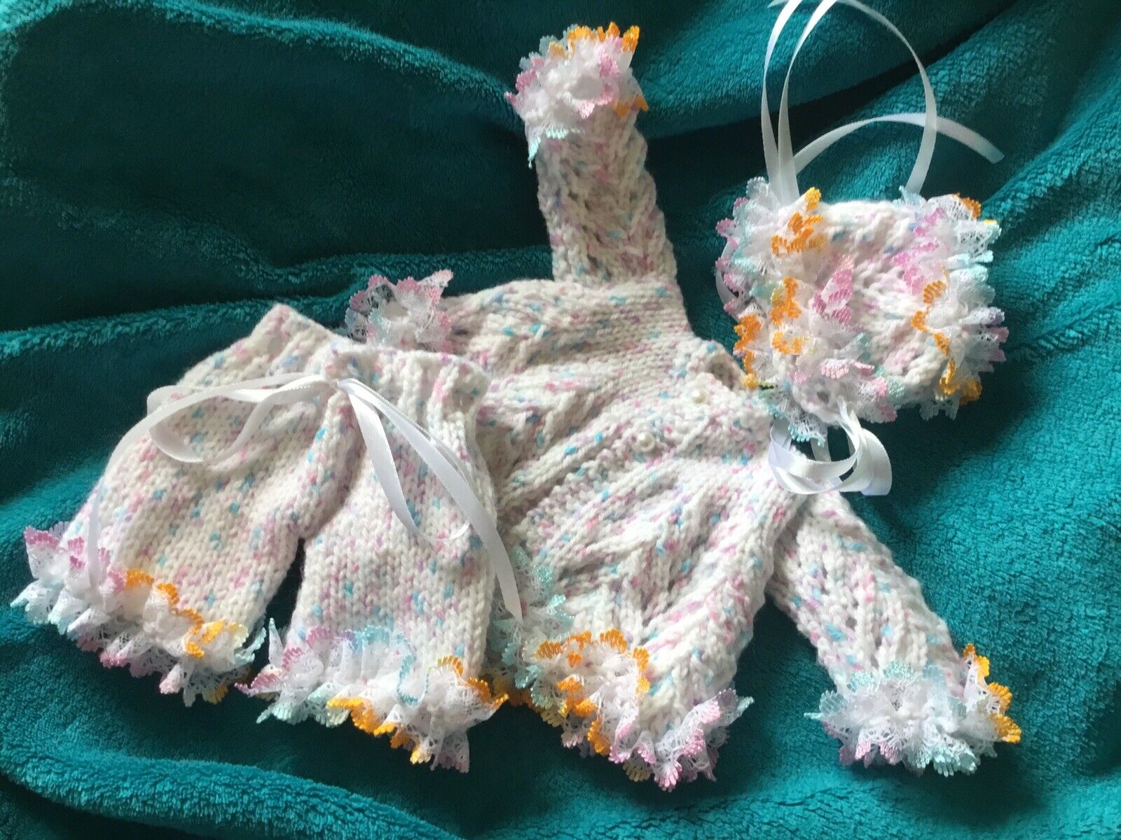 Hand Knitted dolls clothes to fit 10" Ashton Drake, Reborn, Ooak
