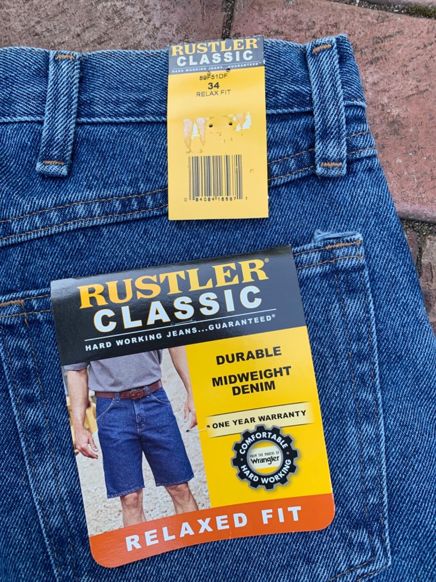 Mens Rustler Classic Jean Shorts Size 34 Relaxed Fit NWT | eBay