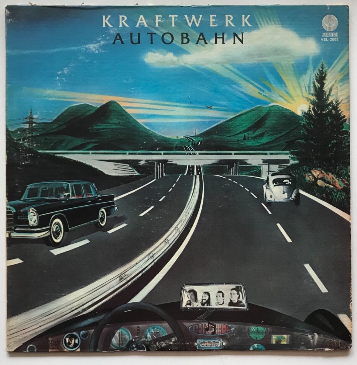帯付き Kraftwerk/Autobahn/RJ-7010レコードRecord Kraftwerk - Autobahn - 1974 - Vinyl Record LP - Gilbert Kong