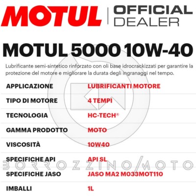Olio Motul 5000 4T 10w40 1 Litro - Foto 6