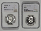 1966 + 1967 SMS 50c Kennedy Half Dollar NGC MS 67 Two Coin Lot Light Cameo