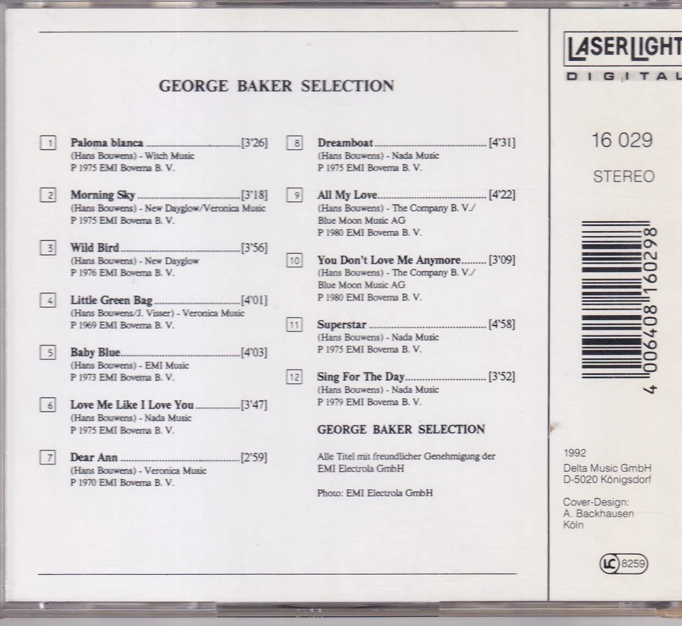 George Baker Selection - Starportrait- CD -1052- near mint - Bild 2 von 2