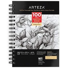 Arteza Sketchbook | 5.5 x 8.5 | 100 Sheets