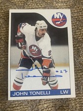 John Tonelli autographed 1985 Topps hockey card #41