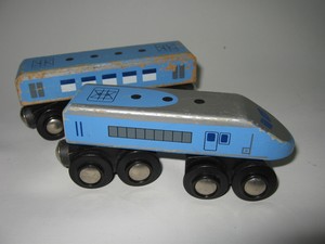blue wooden train