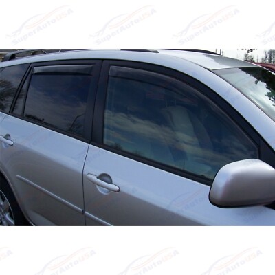 Window Visors / Rain Guards For 2001-2006 Acura MDX - 4pc Smoke Tinted Tape-On Set - View #8