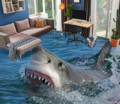 EPZEY Papier Peint 3D Mural Requin Poisson De Mer Papier Peint Photo