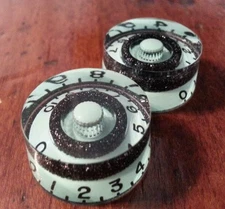 2 Guitar CTS 24 Spline Speed volume/tone knobs. Seafoam/Black Flake..    JAT