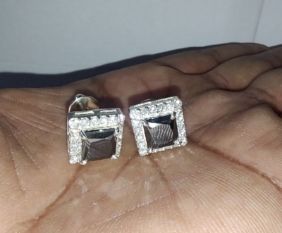 Carat Real Black Diamond Stud Earrings Valentine GIFT OFFER