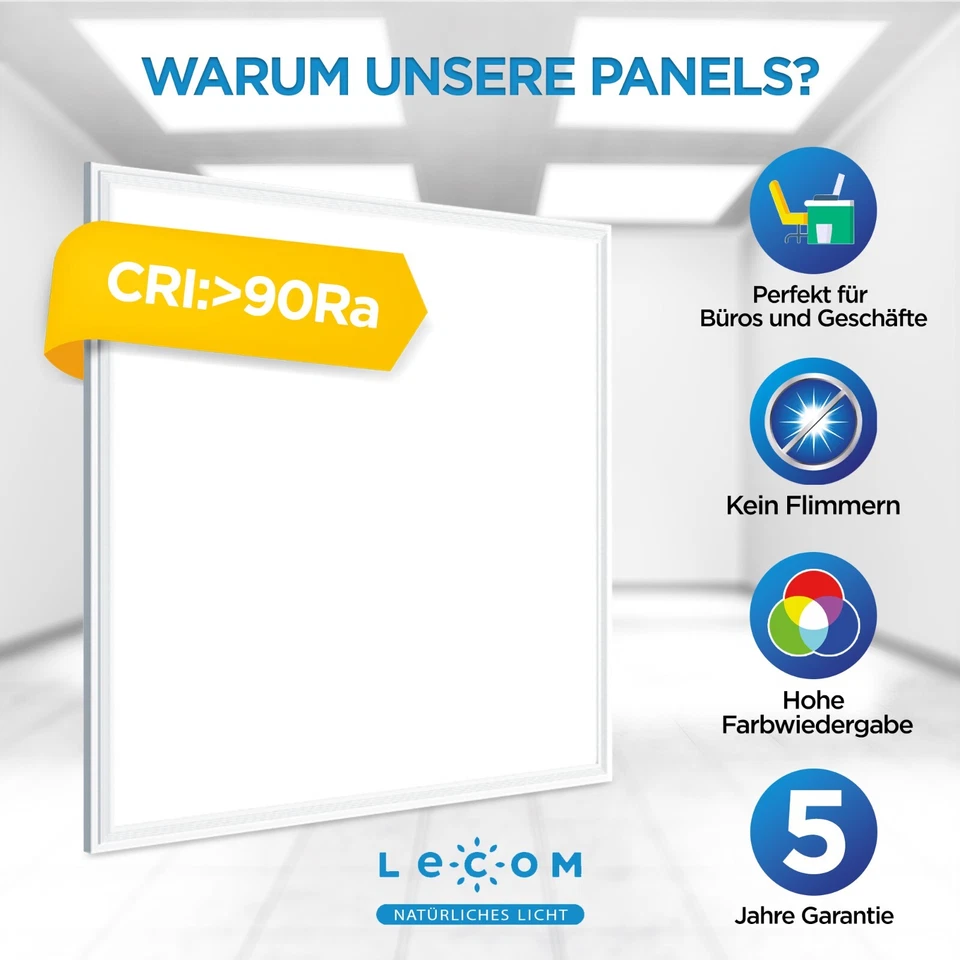 2x LED Panel 62x62 Deckenleuchte Slim Büro Warmweiß Neutralweiß Kaltweiß Dimmbar - Bild 2 von 4