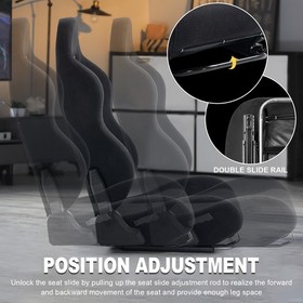 Marada Racing Simulator Cockpit With Seat &Triple Monitor Stand Fit Logitech G29