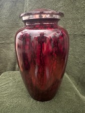 Red Cremation Urn for Human Ashes - Adult Memorial Funeral Urn
