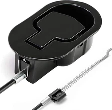 Metal Recliner Handle Replacement Parts with Cable, 4.3" x 2.5", Black 