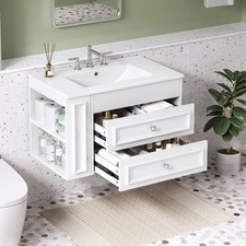 30 Wall Mounted Bathroom Vanity w/Sink, Float...