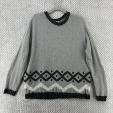 J Jill Sweater Womens L Gray Wool Mohair Crew Neck Long Sleeves Pull Over Jumper