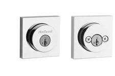 Kwikset 159 SQT 26 SMT CP K4 Square Double Cylinder Deadbolt – Polished Chrome