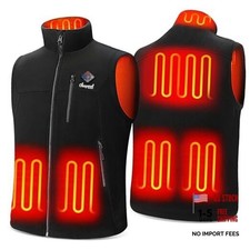Heated Vest for Men with Battery Pack, 16000mAh 7.4V Rechargeable Large Black
