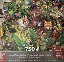 750 Piece Jigsaw Puzzle Enchanted Forest Fauna Glitter By Ceaco
