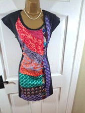 Desigual Multicoloured Patterned Stretchy Mini Dress, L UK 14, New With Tags €79