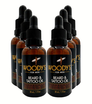 Woodys Quality Grooming for Men Beard & Tattoo Oil 1 Oz Set of 6