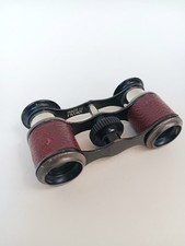 Miniature French Red Leather Binoculars Or Opera Glasses
