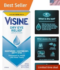 Dry Eye Relief Lubricant Eye Drops 2 Pack