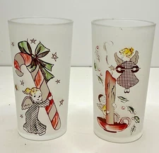 Gay Fad Studios Highball Glass - Angels Preparing For Christmas - Two