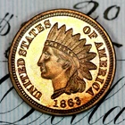 * 1863 * PRISTINE++ GEM PROOF INDIAN HEAD PENNY * FROM ORIGINAL COLLECTION