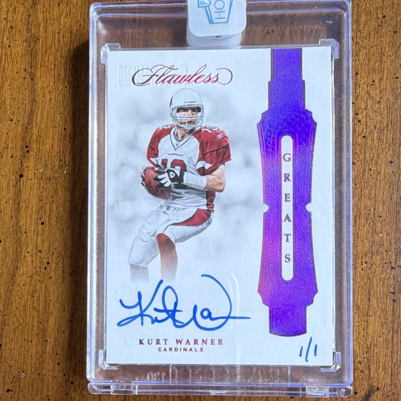 Panini 2018 Flawless Greats Kurt Warner Cardinals #GR-KW Platinum 1/1 Auto