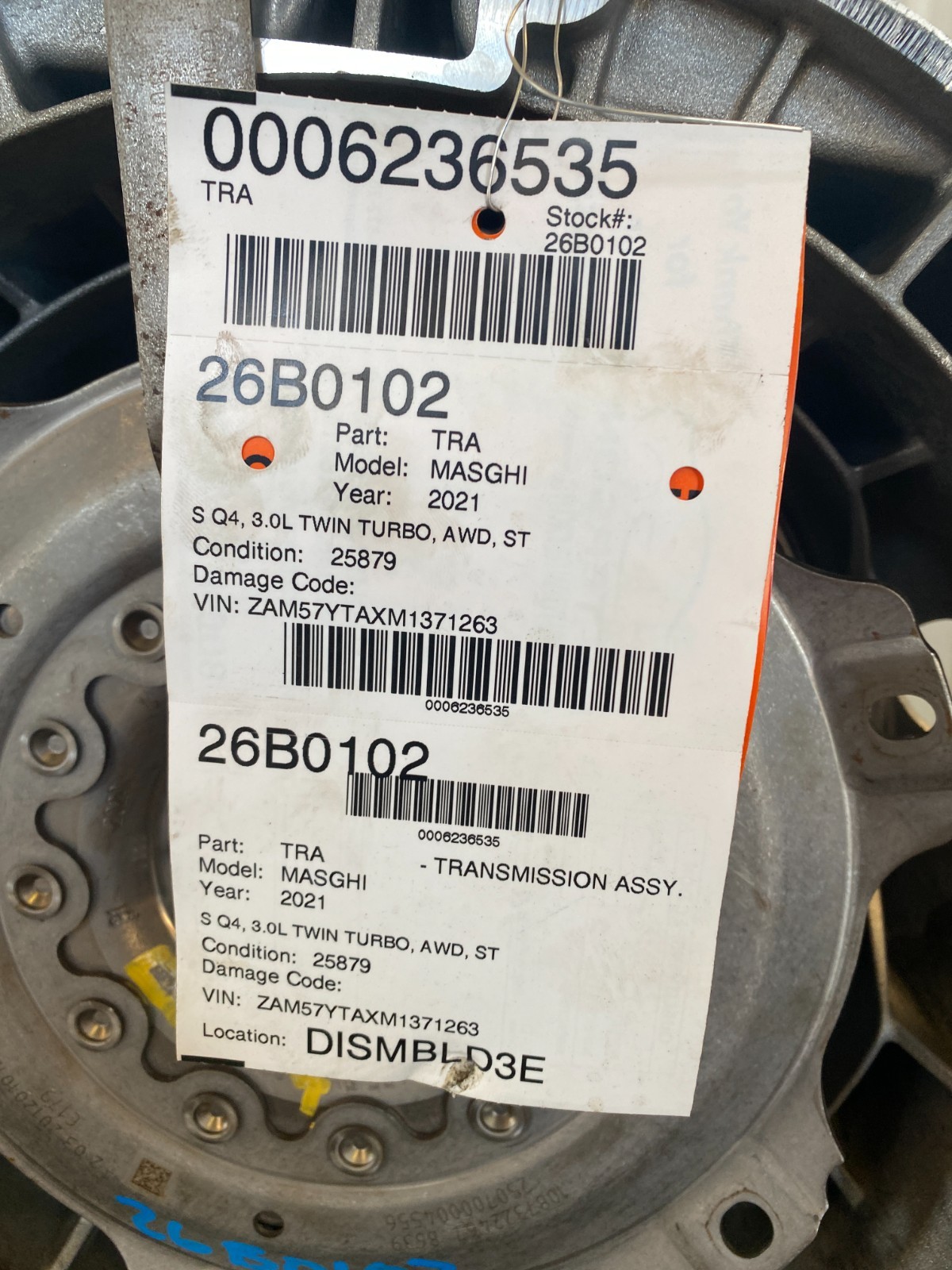 2021 MASERATI GHIBLI S Q4 AUTOMATIC TRANSMISSION AWD 16,258 MILES 3.0