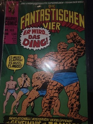 Retro Marvel Fantastic Four Comics 4 Stück Alt Nicht So Guter Zustand