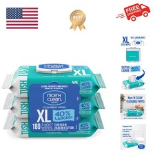 Extra Large Flushable Wipes  40 Larger Wipes  6.8" x 7.5" Unscented XL Adu...