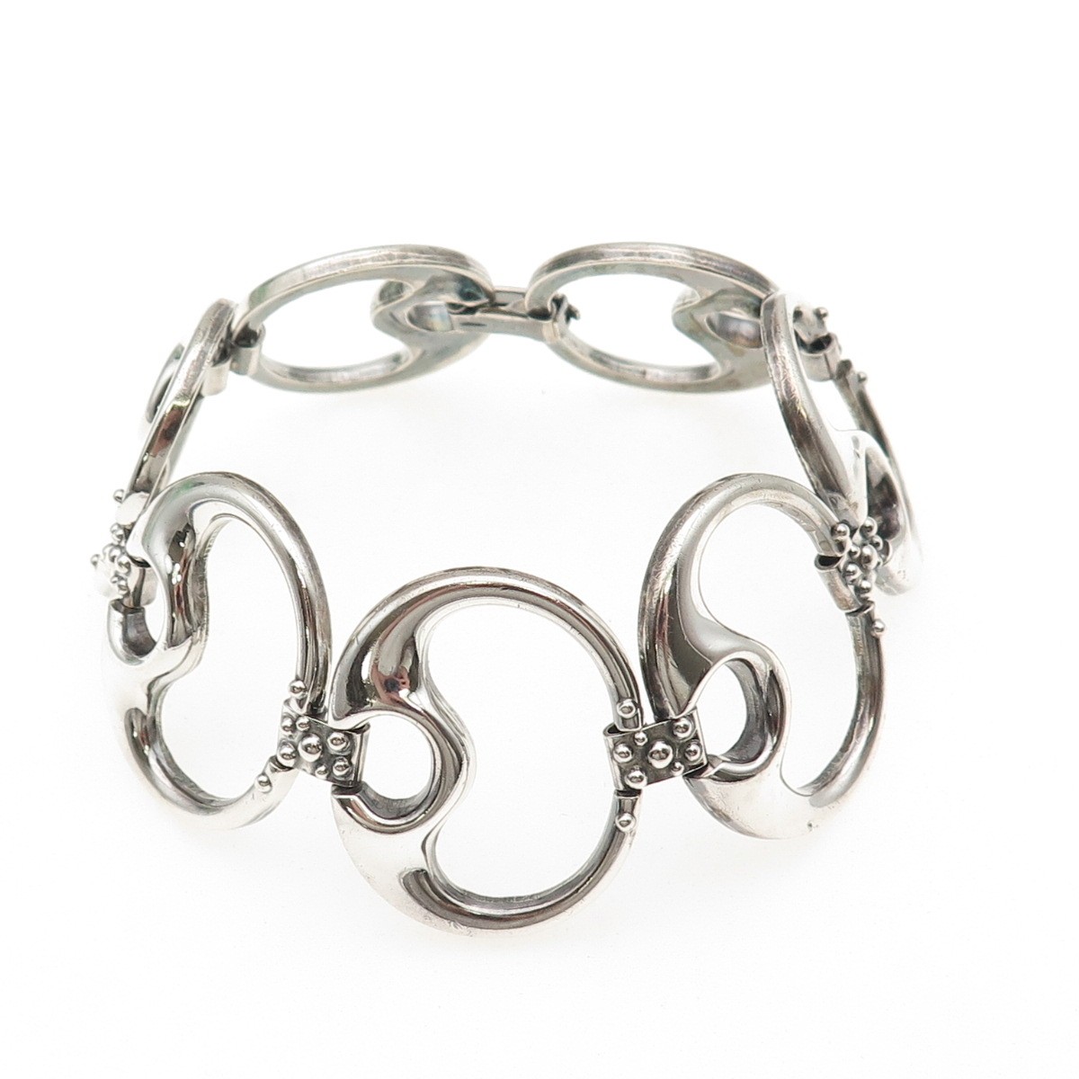 Rodi Wienenberger 925 Sterling Silver Vintage Modernist Panel Link Bracelet 7.5" View 3