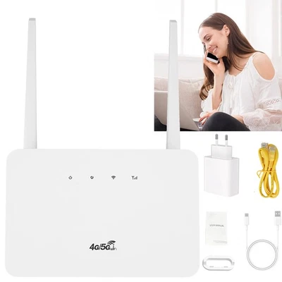 MARKENLOS LTE Modemrouter mit SIM-Kartensteckplatz WLAN Router 4G/5G Wireless WiFi 300Mbps