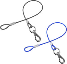 Chew Proof Dog Leash - 2Pack Metal Cable Lead,No Tangle Multiple Dog Leashes for