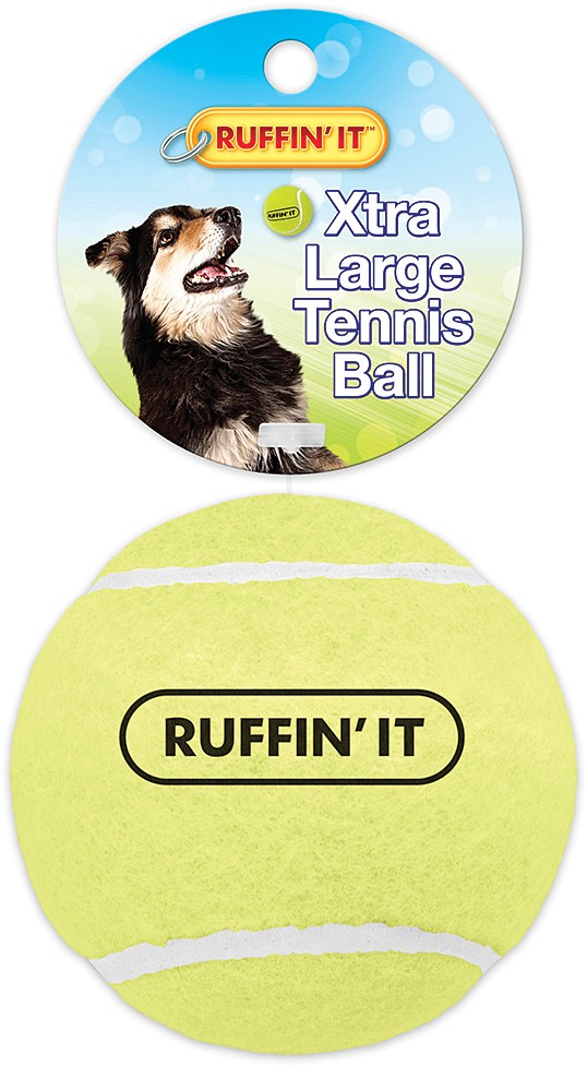 Теннисный мяч для собак Ruffin It Extra Large - Прочная резина, яркий цвет, идеальный