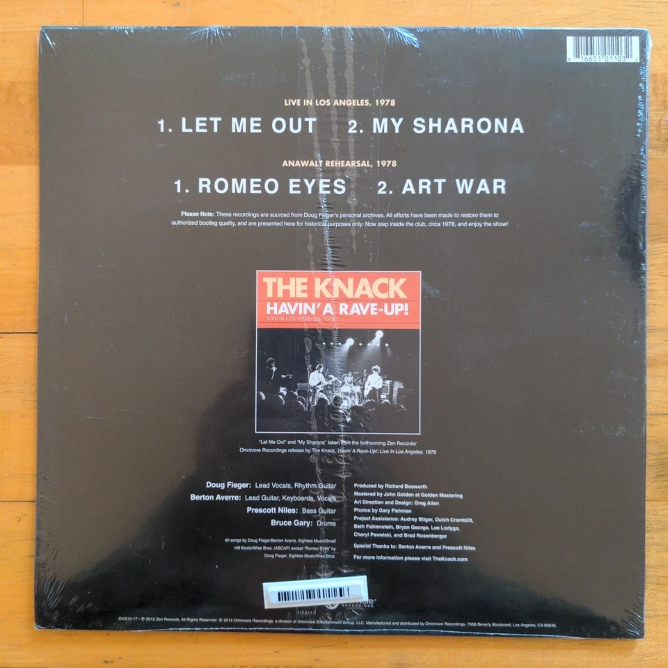 THE KNACK - Live in Los Angeles 1978 - LE RSD 2012 10" Red/Yellow Vinyl EP MINT - Image 2 of 2